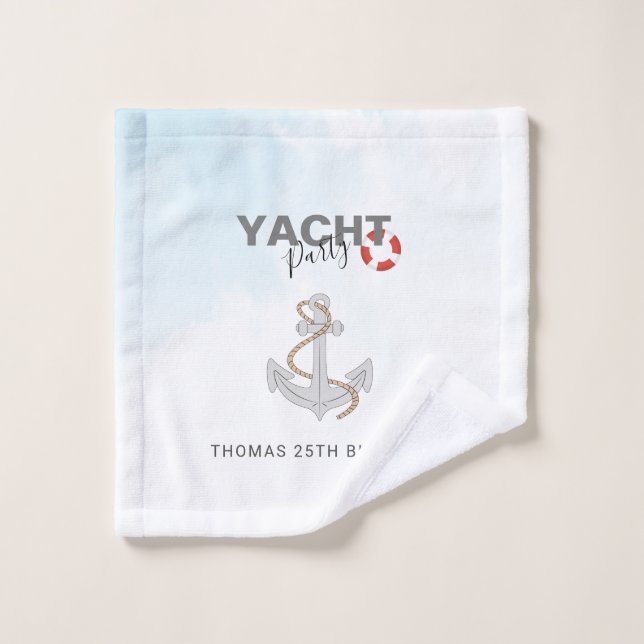 Yacht Boat Cruise Birthday Party  Wash Cloth (Wash Cloth)