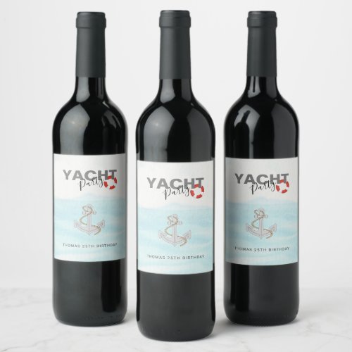Yacht Boat Cruise Birthday Party  Wine Label