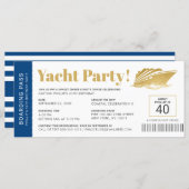 Yacht Boat Cruise Birthday Ticket Invitation (Front/Back)