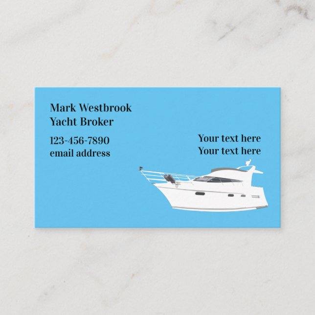 Yacht Broker Modern Business Cards (Front)