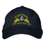 Yacht Captain &amp; Ships Anchor Embroidered Baseball Cap at Zazzle