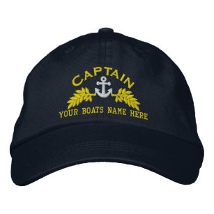 Yacht Captain & ships anchor Embroidered Baseball Cap