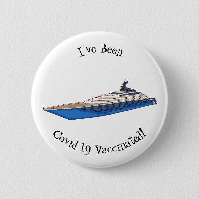 Yacht cartoon illustration button (Front)