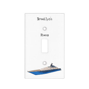 Yacht cartoon illustration light switch cover