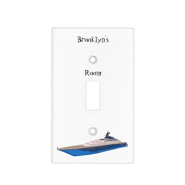 Yacht cartoon illustration light switch cover (Front)