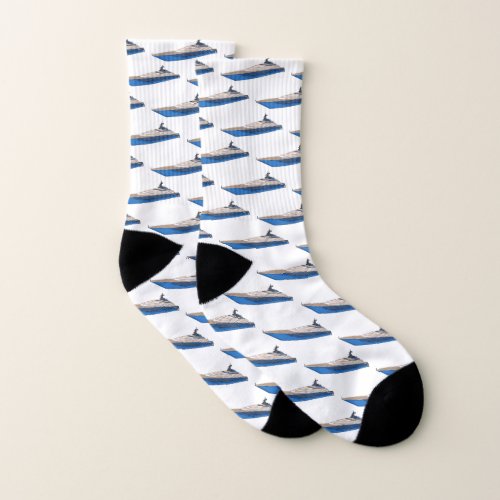 Yacht cartoon illustration  socks