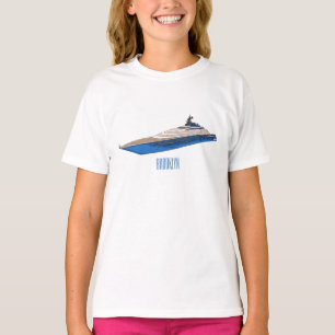 Yacht cartoon illustration T-Shirt