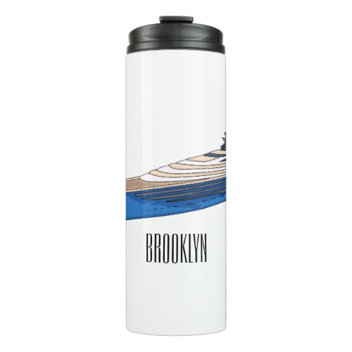 Yacht cartoon illustration thermal tumbler