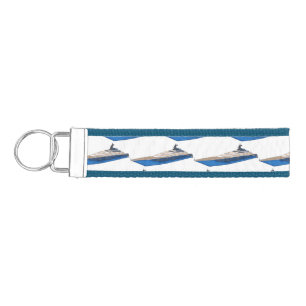 Yacht cartoon illustration wrist keychain