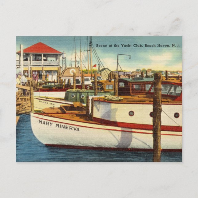 Yacht Club, Beach Haven, New Jersey Postcard (Front)