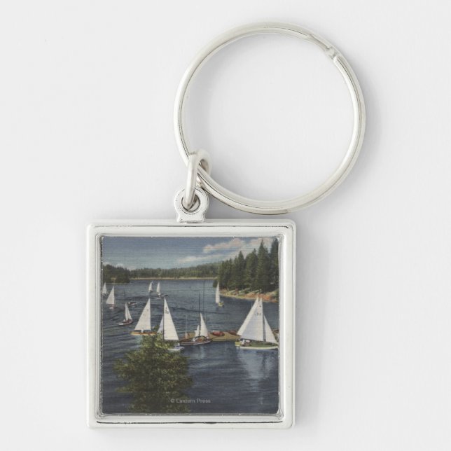 Yacht Club, Sailboat Race Keychain (Front)