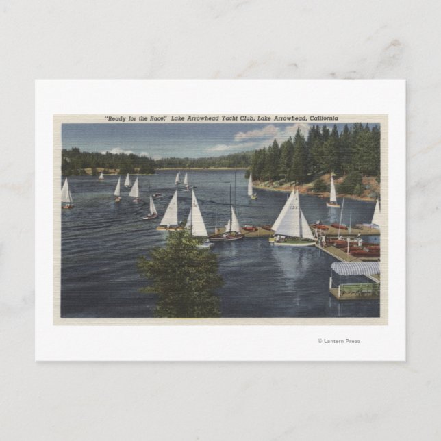 Yacht Club, Sailboat Race Postcard (Front)