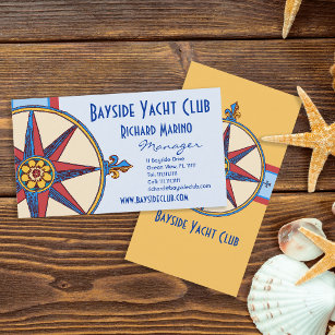 Yacht Club, Sailing Club, Marina, Nautical Shop Business Card