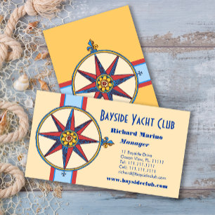 Yacht Club, Sailing Club, Marina, Nautical Shop Business Card