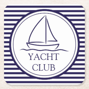 Yacht Club Square Paper Coaster