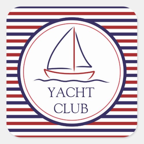 Yacht Club Square Sticker