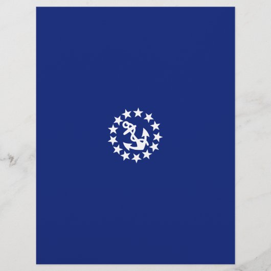 Yacht Flag Anchor Stars Symbol on Blue (Front)