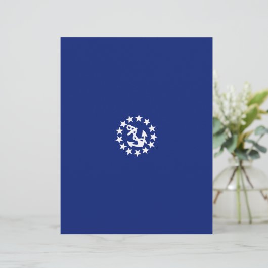 Yacht Flag Anchor Stars Symbol on Blue (Standing Front)