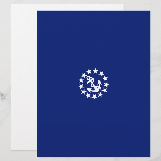 Yacht Flag Anchor Stars Symbol on Blue (Front/Back)