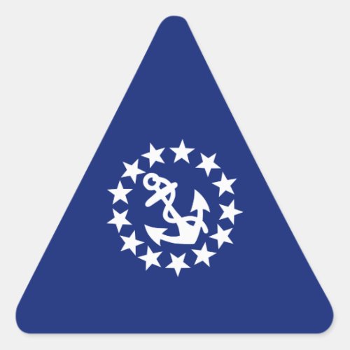 Yacht Flag Anchor Stars Symbol on Blue Triangle Sticker