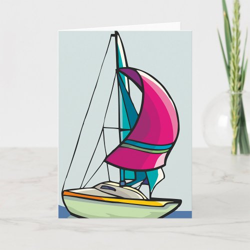 Yacht In Full Sail Greeting Cards