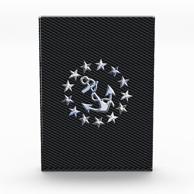Yacht Naval Flag Anchor and Stars Acrylic Award (Front)
