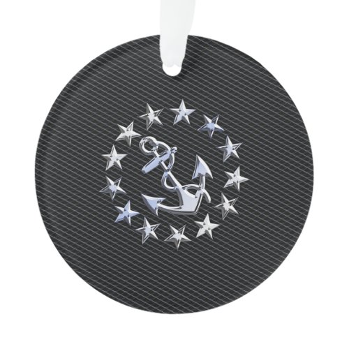 Yacht Naval Flag Anchor and Stars Ornament