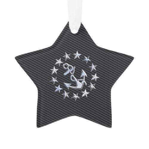 Yacht Naval Flag Anchor and Stars Ornament