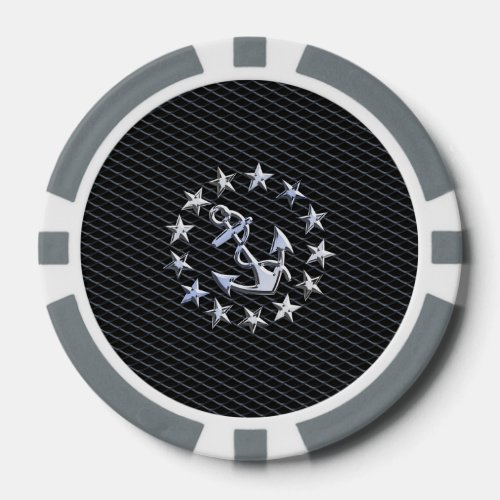 Yacht Naval Flag Anchor and Stars Poker Chips