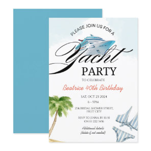 Yacht Party Boat Cruise Ship Invitation