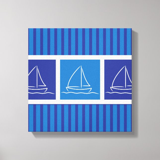 Yacht pattern canvas print (Front)