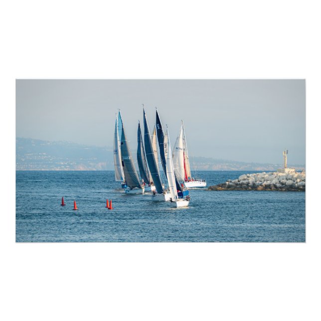 Yacht Race - Marina Del Rey, CA Photo Print (Front)