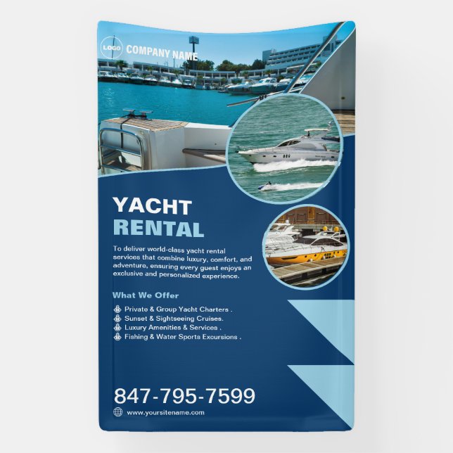 Yacht Rental Custom Editable Banner (Vertical)