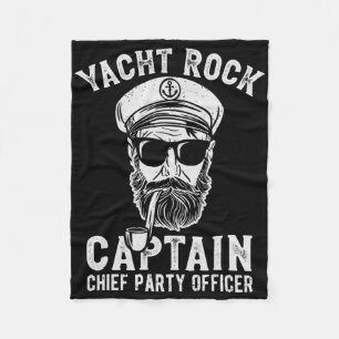 Yacht Rock Captain Pontoon Boat Party Sailor Boati Fleece Blanket