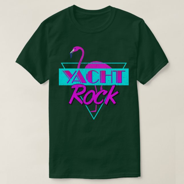 Yacht Rock Retro Flamingo T-Shirt (Design Front)