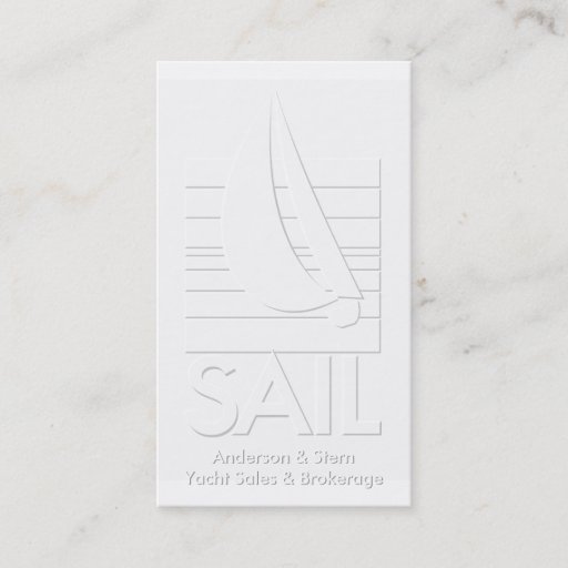 Customizable Yacht sales &amp; brokerage embossed-look business card