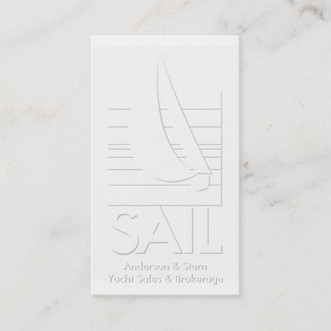 Yacht sales & brokerage embossed-look business card (Front)