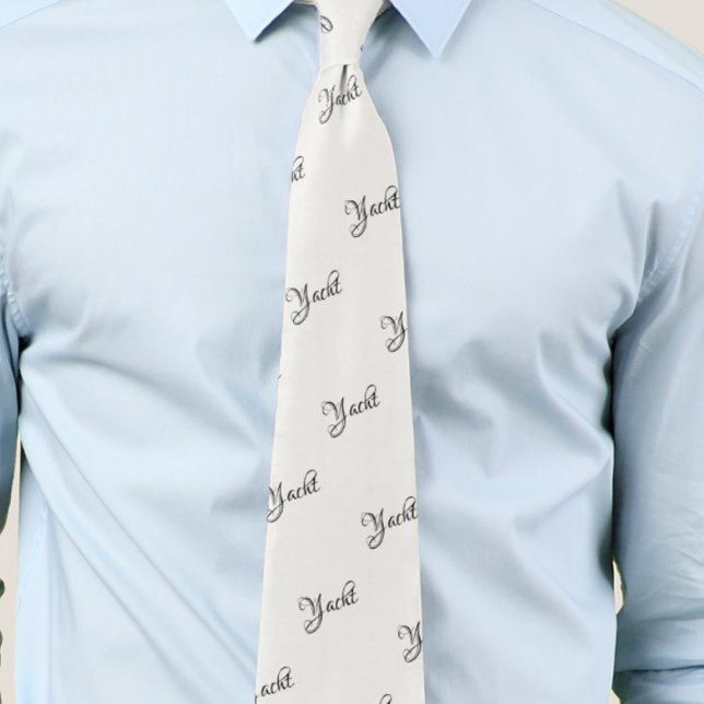 Yacht Script Typography Stylish Neck Tie (Creator Uploaded)