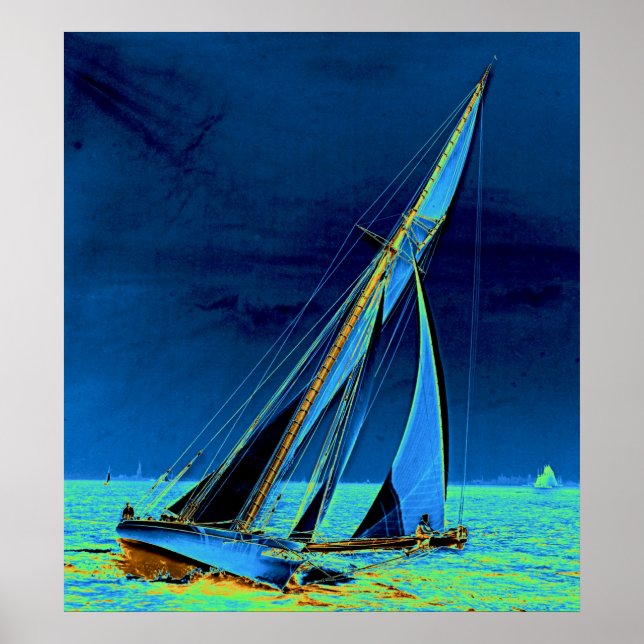 Yacht 'Shamrock' in New York Harbor 1895 Poster (Front)