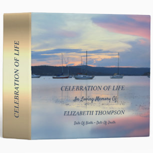 Yacht Sunset Celebration of Life 3 Ring Binder