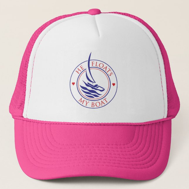 YachTees_He Floats My Boat_true love Trucker Hat (Front)