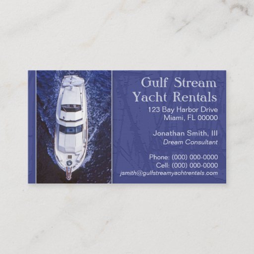 Customizable Yachting Business Card