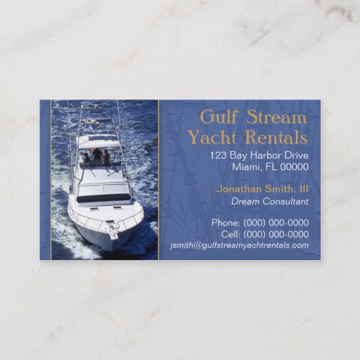Customizable Yachting Business Card