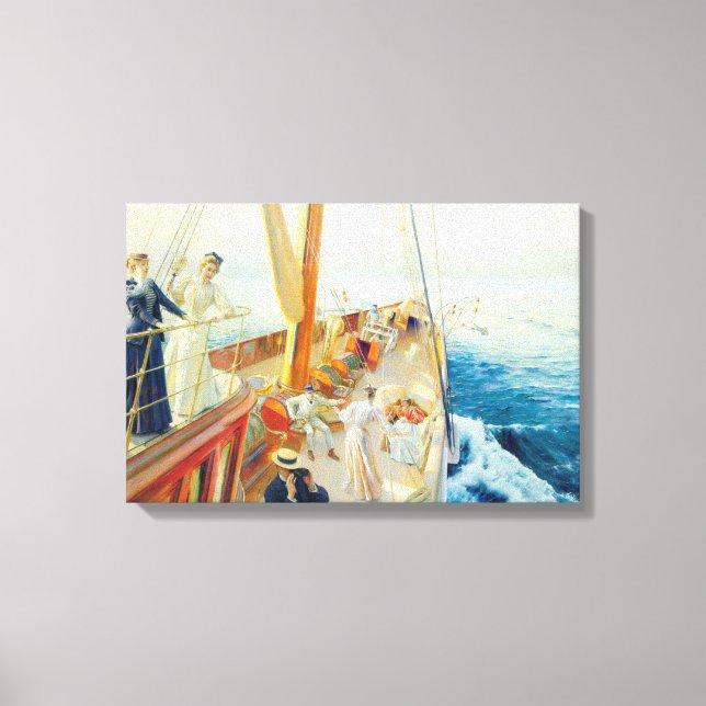 Yachting in the Mediterranean (by J.L. Stewart) Canvas Print (Front)