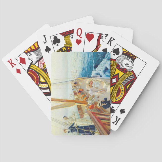 Yachting in the Mediterranean (by J.L. Stewart) Poker Cards (Back)