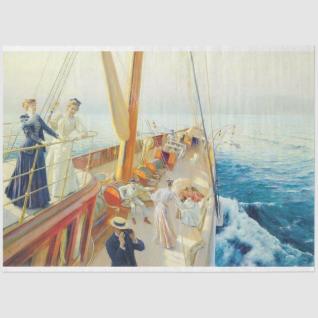 Yachting in the Mediterranean (by J.L. Stewart) Tissue Paper (Front)