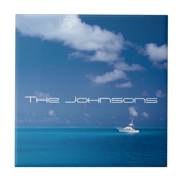 Yachting into the Blue Ceramic Tile (Front)