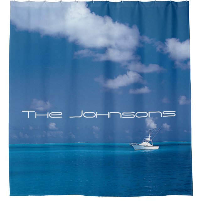 Yachting into the Blue Shower Curtain (Front)