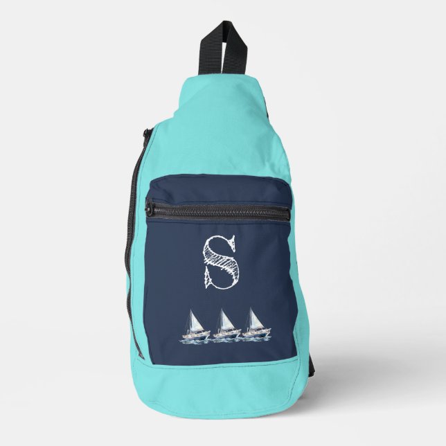 Yachting theme sling bag (Front)