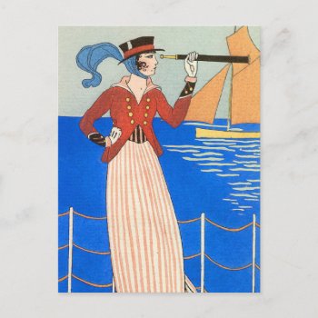 Yachting Wear By George Barbier Postcard by FalconsEye at Zazzle